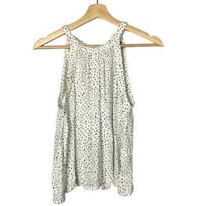 Volcom White Black Triangle Printed High Neck Tank Top S